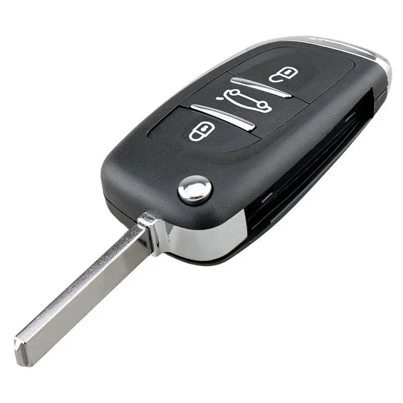 2/3 Button Car Key Remote Shell Cover Replacement Flip Folding Fob Case with HU83/VA2 Blade for Peugeot 107 207 307 308 Citroen