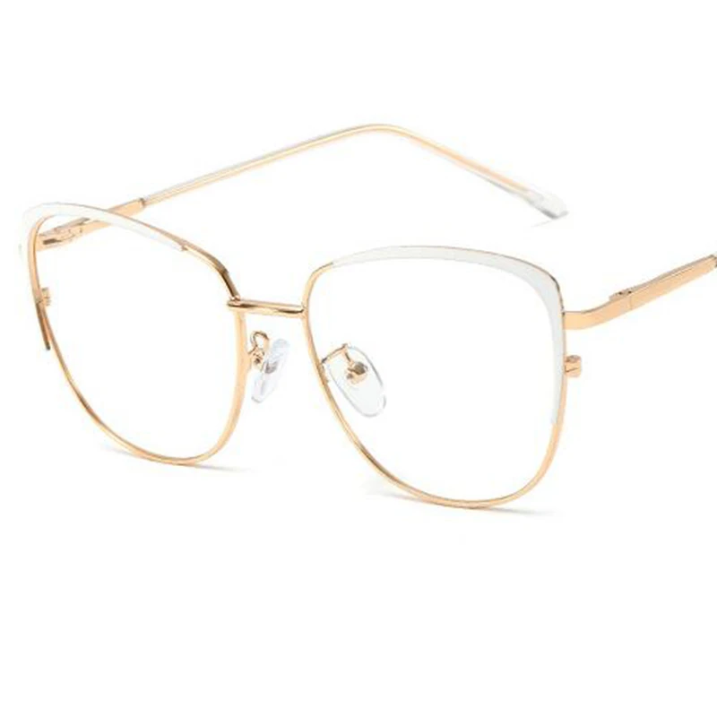 Fashion Cat Eye Anti Blue Light Reading Glasses Women Luxury Designer Metal Eyeglasses Anti Glare Presbyopic Computer Eyewear +2 2