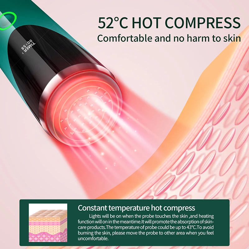 Glass Head Red Light Beauty Device 625nm Far Infrared Light 850nm Therapy Collagen Regeneration Device With Heating Skin Lifting