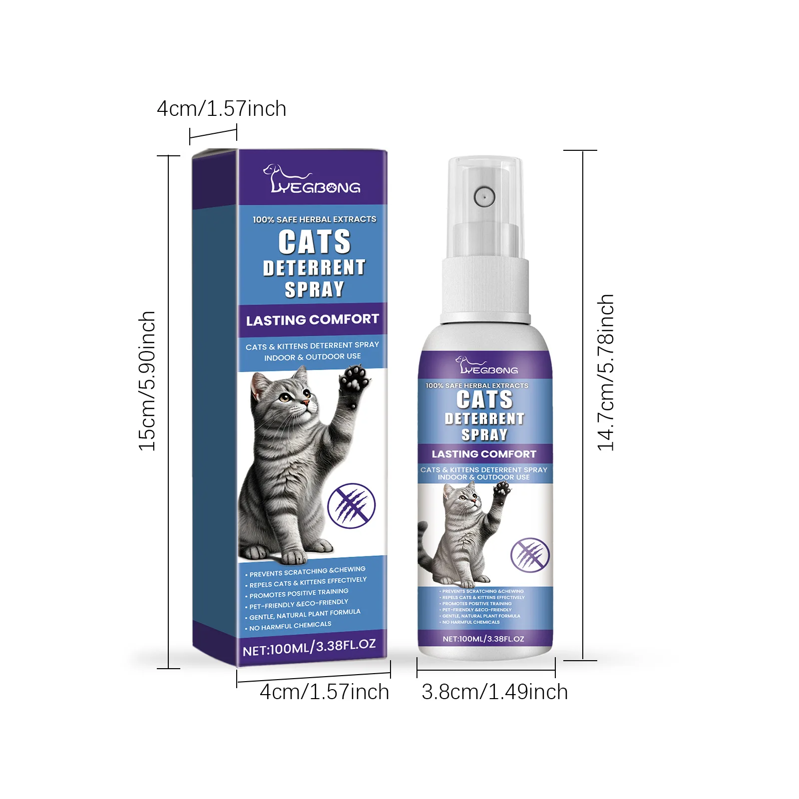 Cats Deterrent Spray Natural Plant Formula Furniture Bed Scratching Sofa Protector Repeller Anti Gnawing Scratching Training Aid