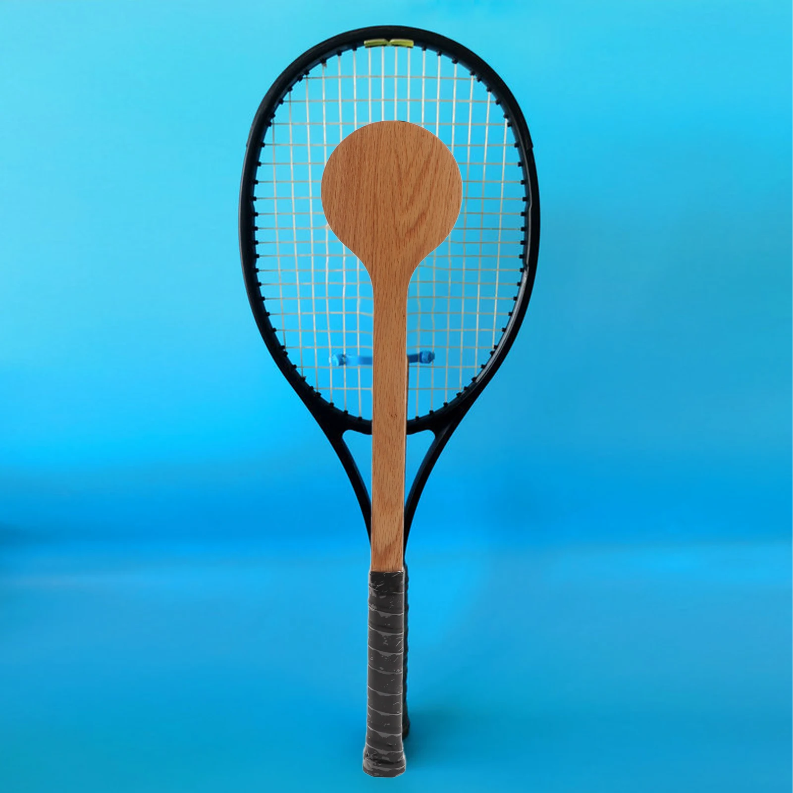 Tennis Pointer Spoon Wood Sweet Pointer Trainer Racket Swing Practice Training Aid with Storage Bag for Sports