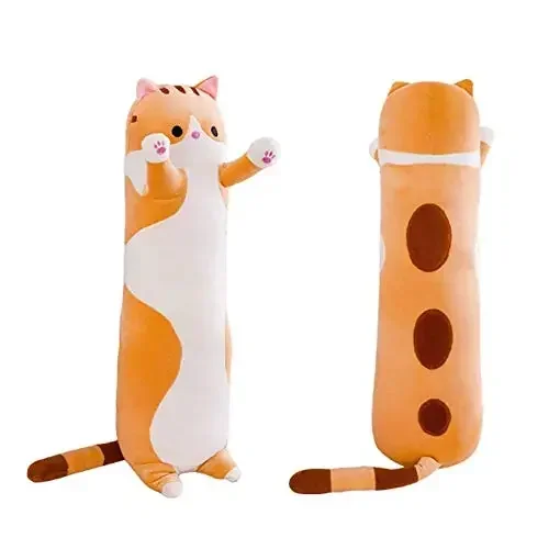 thumbnail image 1 of Precioso muñeco de gato de peluche de 50 cm, bonito dibujo animado, suave, relleno de gatito, almohada para dormir de tiro largo, muñeco de juguete, regalo para niños, novias, 1 of 5