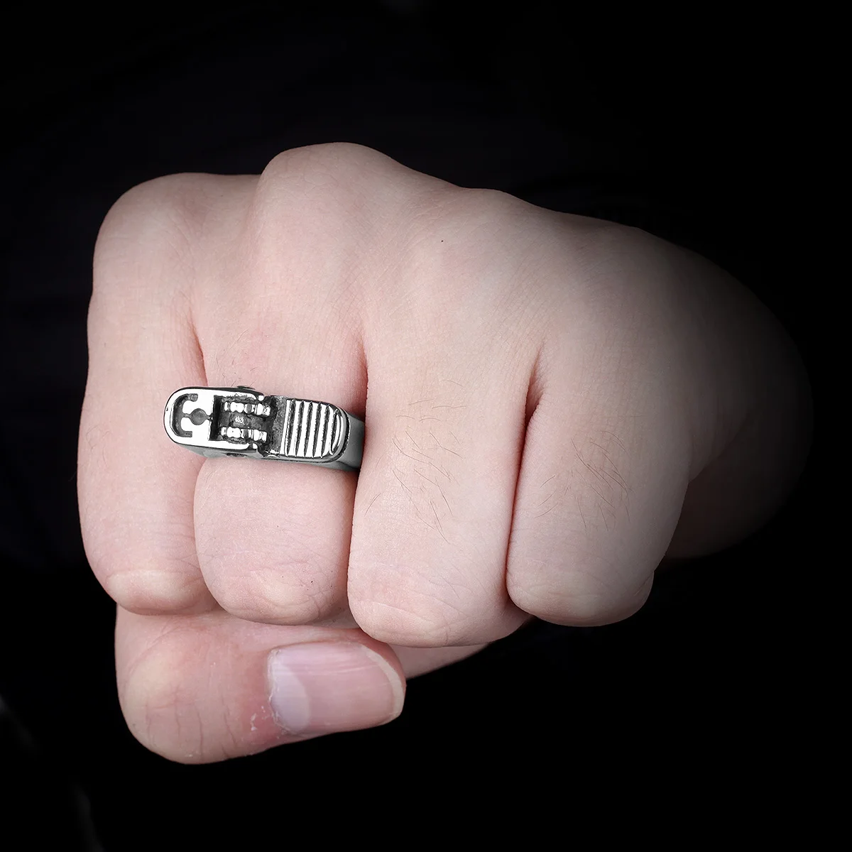 Stainless Steel Men Rings Cigarette Lighter Funny Punk Rock Hip Hop for Biker Male Boyfriend Jewelry Creativity Gift Wholesale 3