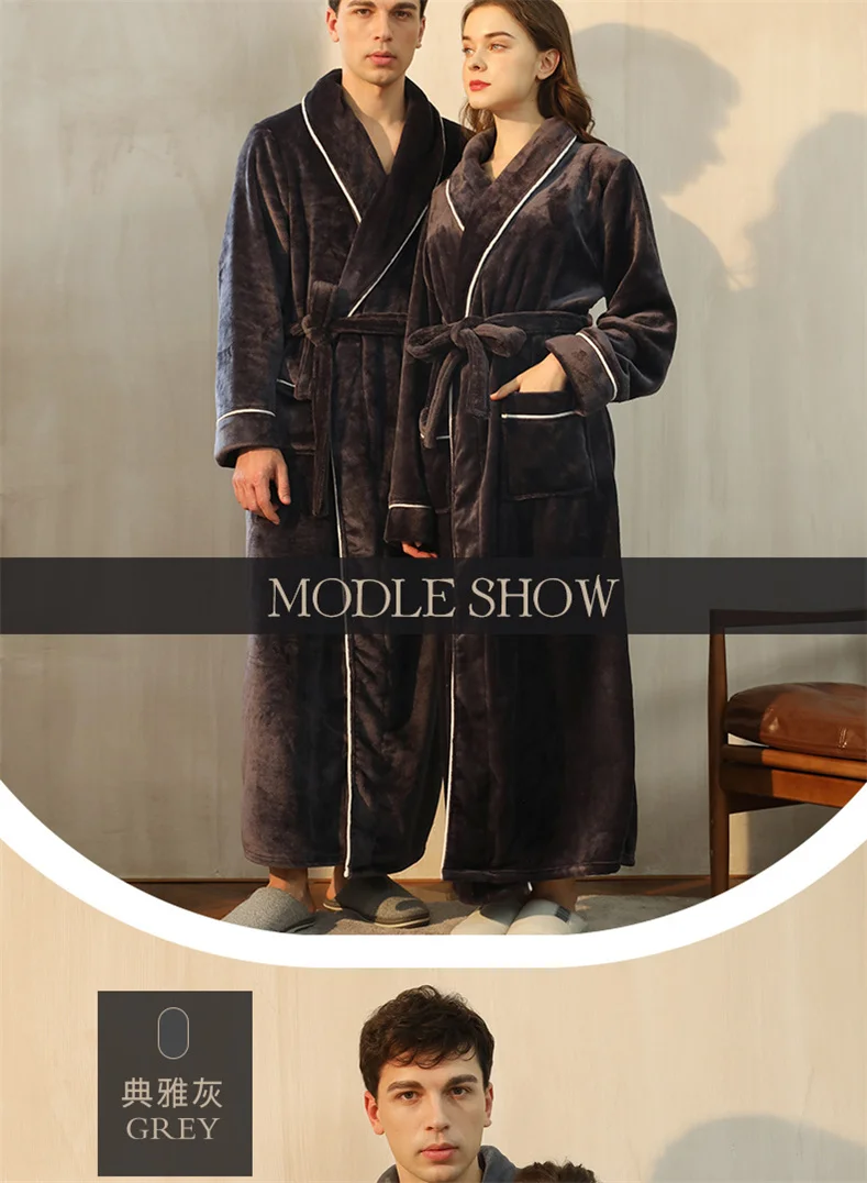 Plush Flannel Bathrobe for Women Long, Warm, Winter Night Robe 72