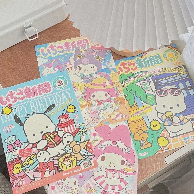 Japanese Sanrio Family &zwnj;My Melody Monthly Poster Cute Cartoon Anime Wall Decoration Wall Sticker Student Dormitory Kawaii 10pcs anime stickers anime poster poster prints