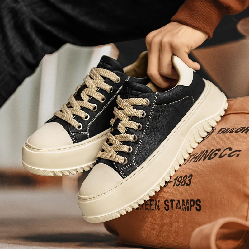 New autumn and winter men's board shoes Trendy high-quality Style Outdoor leisure party Daily youth walking thick soled shoes 2