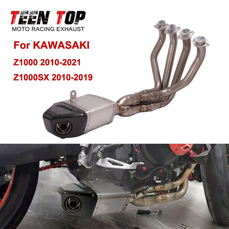 For Kawasaki Z1000 Z1000SX Exhaust Full System 2010-2021 51mm Modified Steel Motorcycle Exhaust Pipe Z 1000 Motobike Muffler