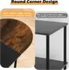 Small Round Coffee Tables for Small Space Farmhouse Oval Coffee Table with 2-Tier Storage Shelf Circle Center Tea Table 5