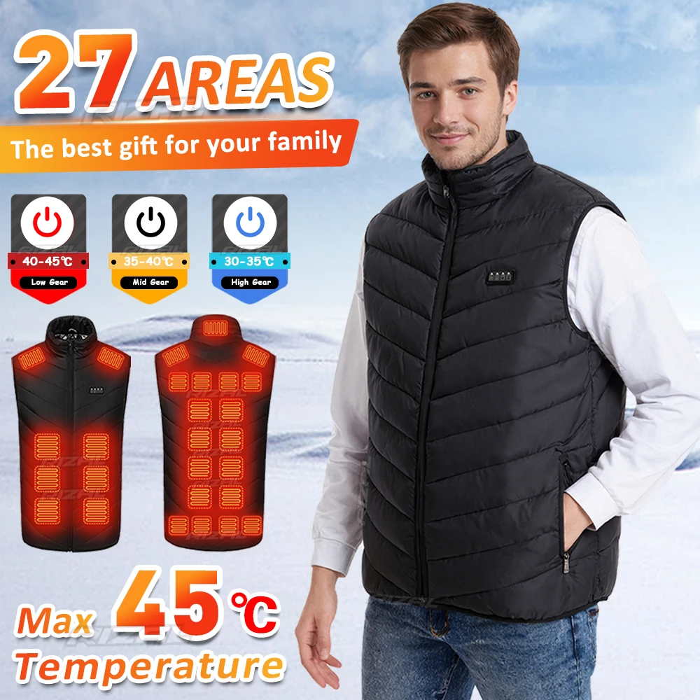 Veste chauffante homme intelligente 27 zones - 4 commandes 3 températures - Randonnée hiver travail
