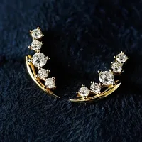 A Pair of Small and Delicate Earrings, Sparkling with Zircon Inlay, Suitable As Jewelry Gifts for Women's Daily Wear - Image 2