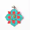 Tibetan Jewelry Nepal Brass flower Pendants Leaf Colver Amulet 1