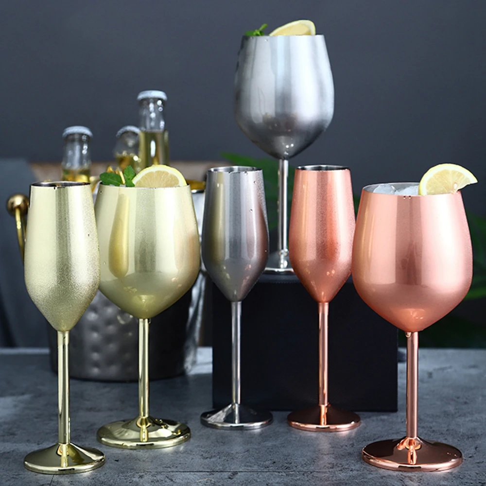 

Metal Stainless Steel Kitchen Supplies Restaurant Goblet Barware Champagne Cup Cocktail Glass Wine Glass