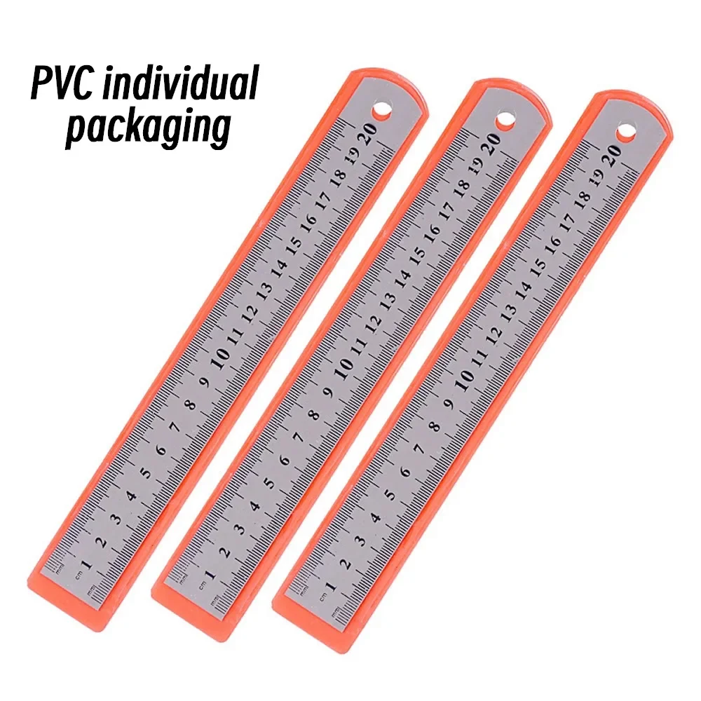 Stainless Steel Ruler 10P 15-30cm Double Sided Measuring Tool