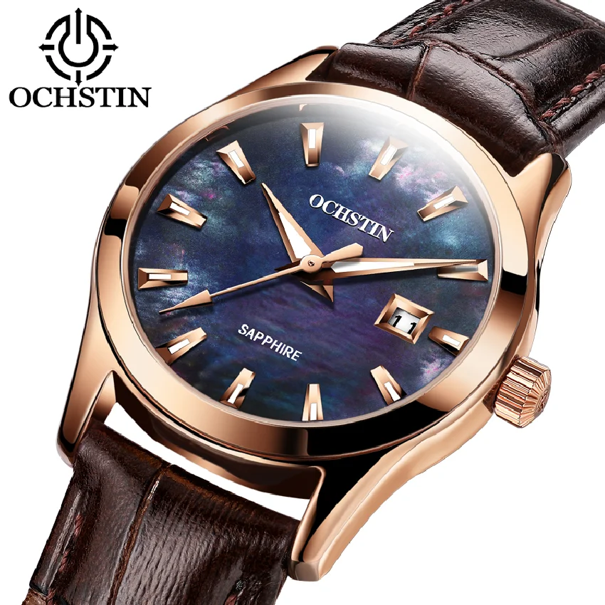 

OCHSTIN Women Quartz Watch Spuer Thin 8mm Pearl Shell Dial Watches Luxury Ladies Wristwatch for Girl Gift Clock Relogio Feminino
