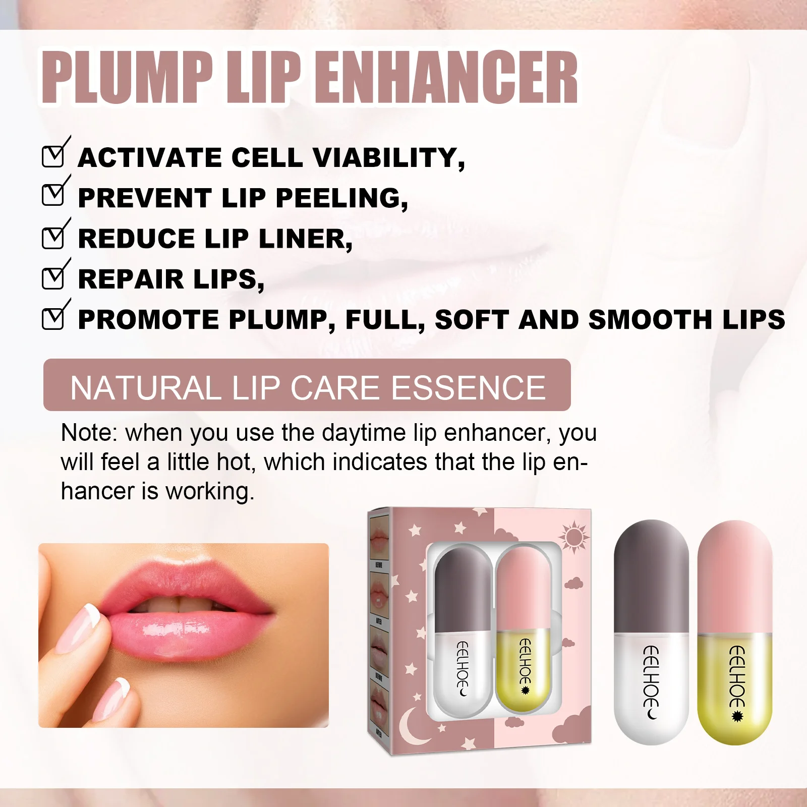 Lip Balm EELHOE Lip Balm Moisturizing Anti Cracking Lip Hydrating Long Lasting Anti-drying Repair Lines Increase Elasticity Lipstick