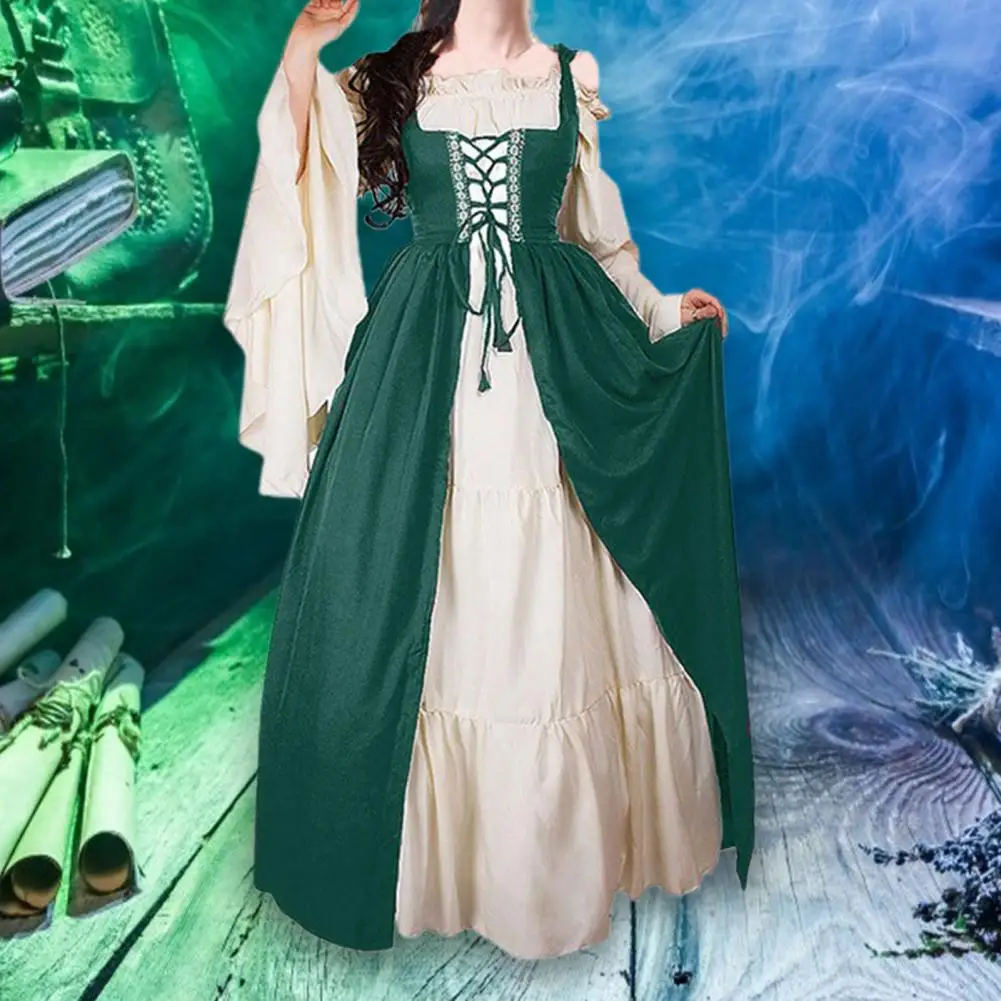 Renaissance Dress Women 2023 Retro Court Square Collar Victorian Gowns  Lolita Princess Dress Cosplay Medieval Costume 
