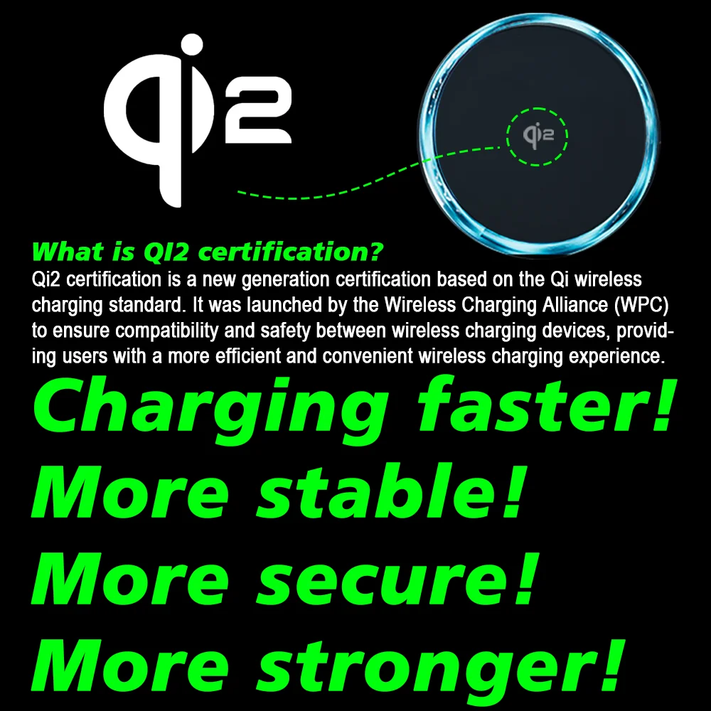 Qi2 15W for iPhone Magsafe Magnetic Wireless Charger Phone Holder Screen Mount F