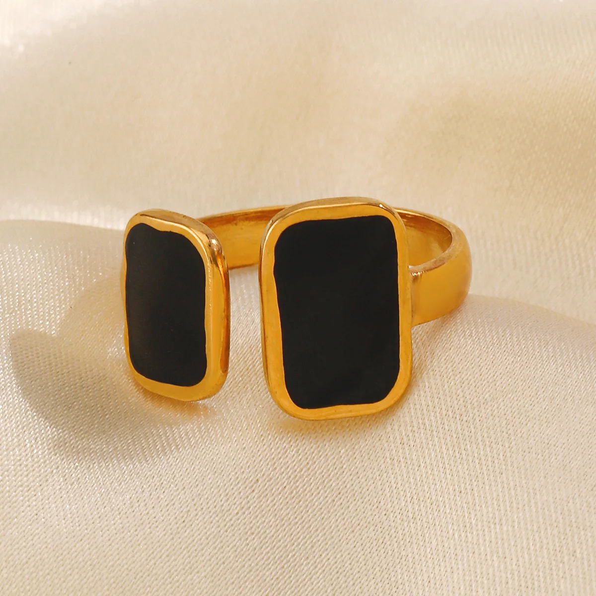 Finger Rings Womens Ring 316L Stainless Steel Gold Plated Open Ring For Women