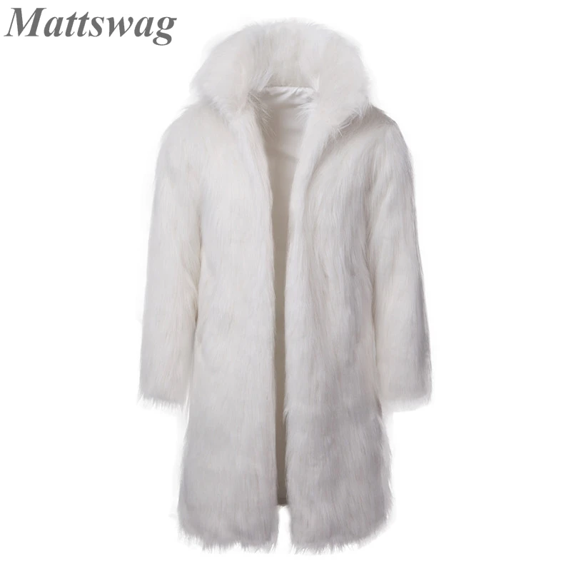 

Soft Fluffy Fuzzy Faux Fur Lapel Coat For Men Stylish New Warm Winter Mid Length Men's Clothing Trend Outdoor Overcoat Jackets
