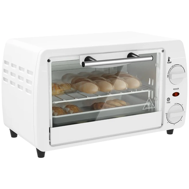 Homcom Four Électrique De Table 10 Litres 750W 36,5X26X22 cm Blanc 1