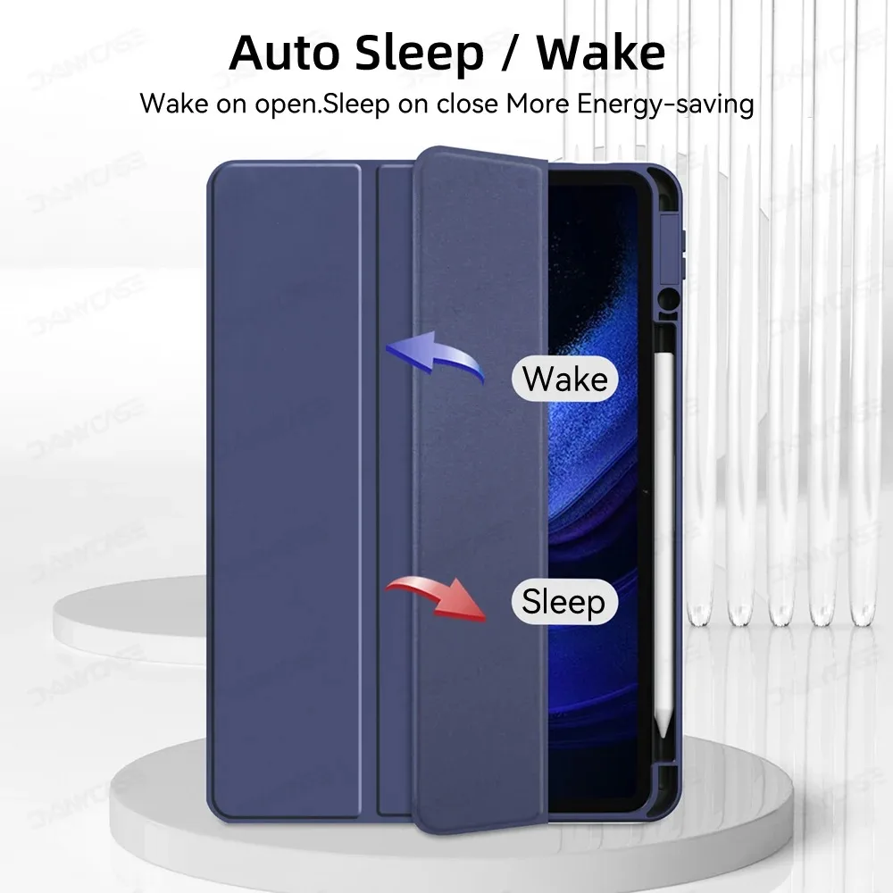 Transparent Tablet Case with Pen Holder and Auto Wake Function