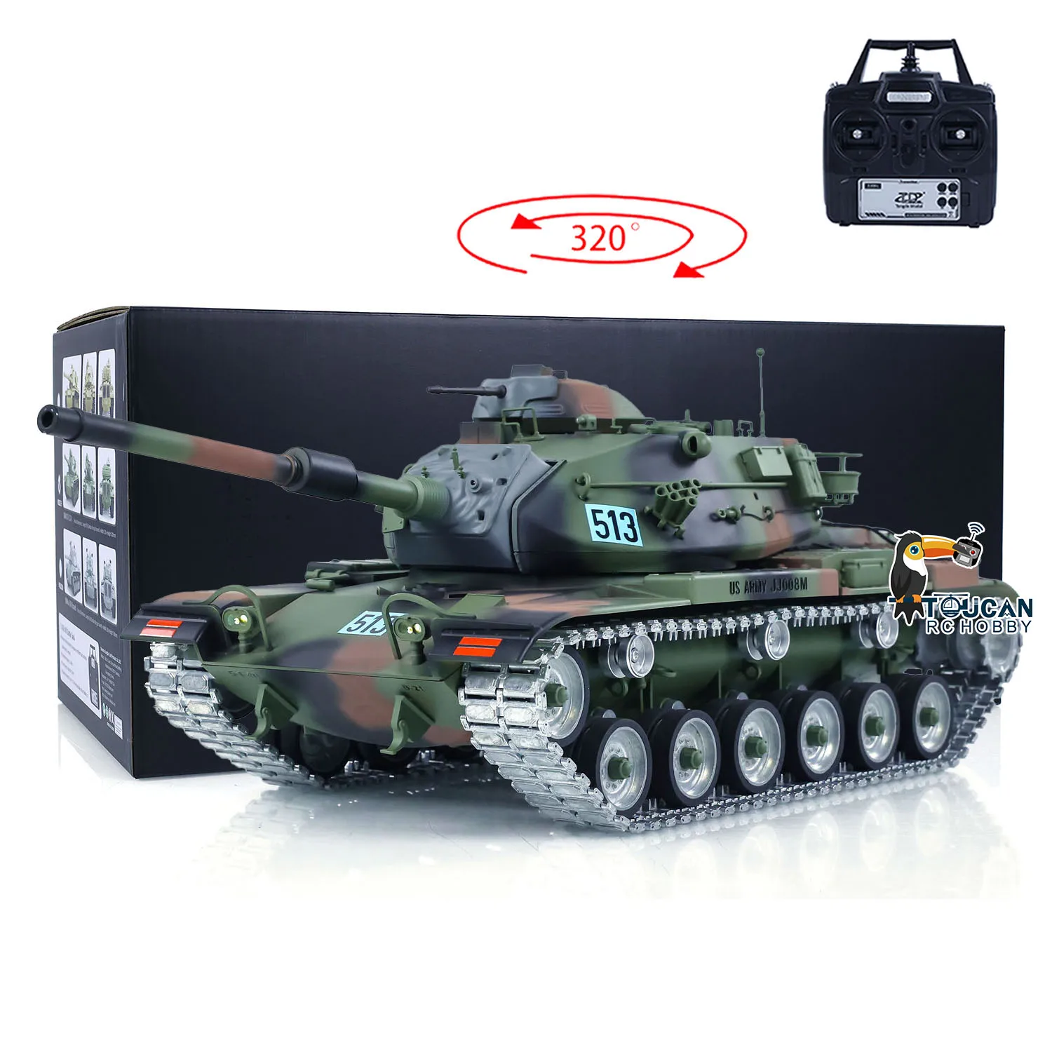 TD 1/16 RC Tank M60A3 Remote Control BB Infrared Battle Toy Barrel Recoil RTR Battle Metal Wheels Tracks Drriving Wheels TH23294 2
