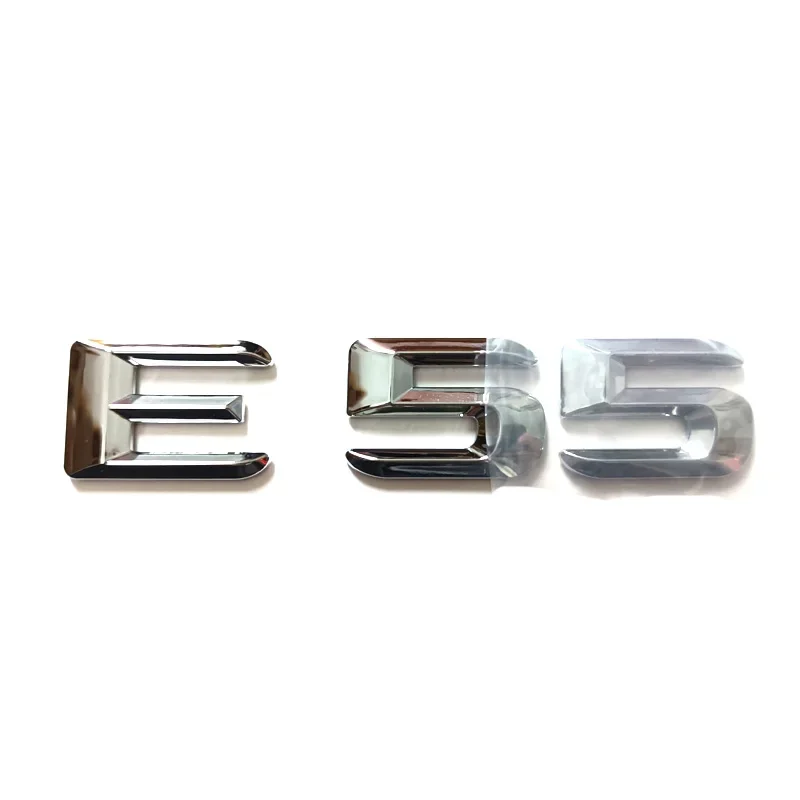 

Chrome Shiny Silver ABS Car Trunk Rear Number Letters Words Badge Emblem Decal Sticker for Mercedes-Benz E55