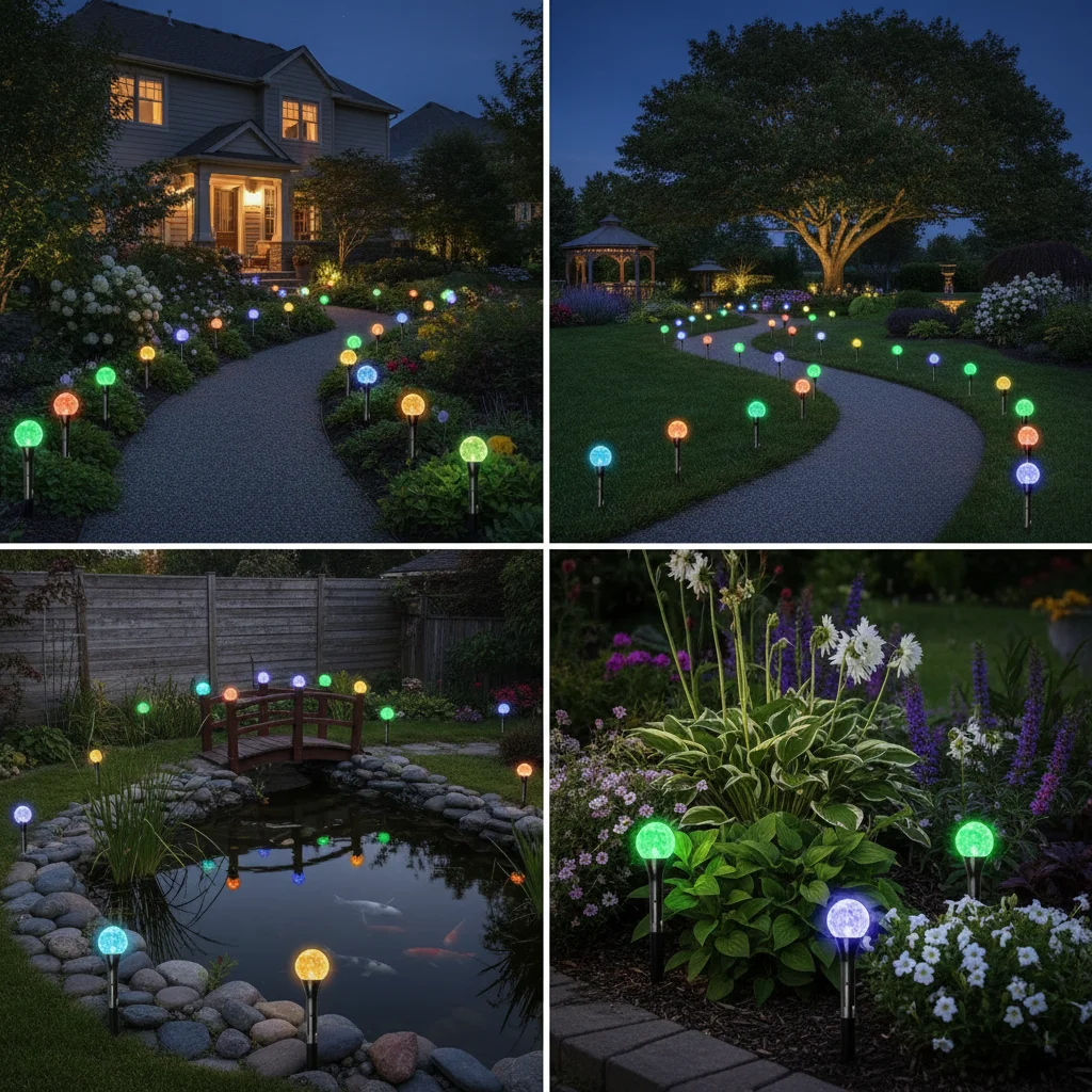 รูปสินค้า ไฟประดับโซลาร์เซลล์ LED ลูกบอล 30 ดวง 8 โหมด
