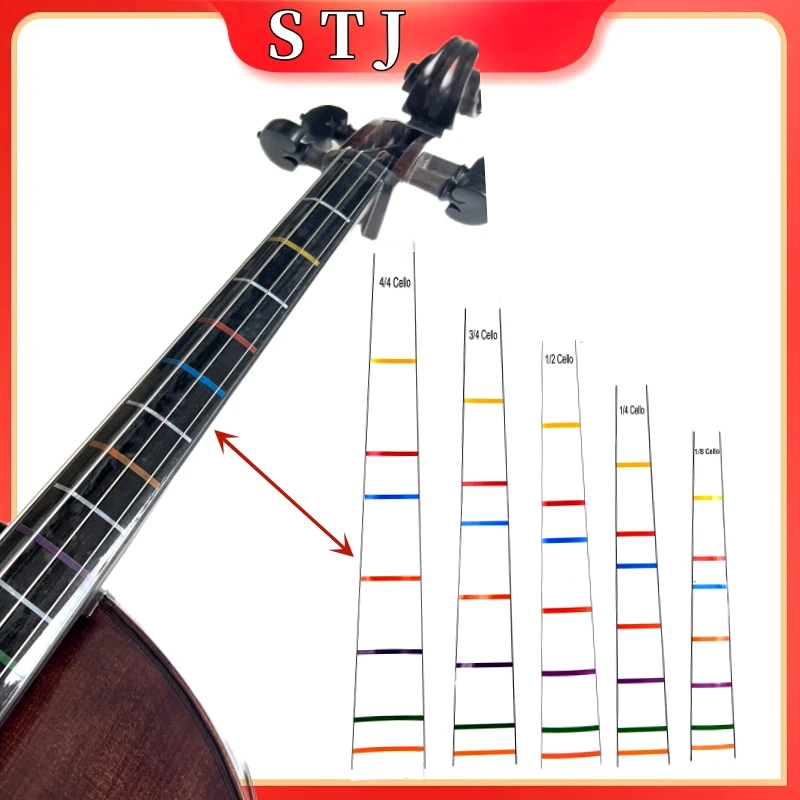 Cello Fingerboard Marker 3pcs Beginners Guide Sticker 4/4 3/4 1/4 1/2 1/8 Cello Intonation Stickers Learning Aids Sticker