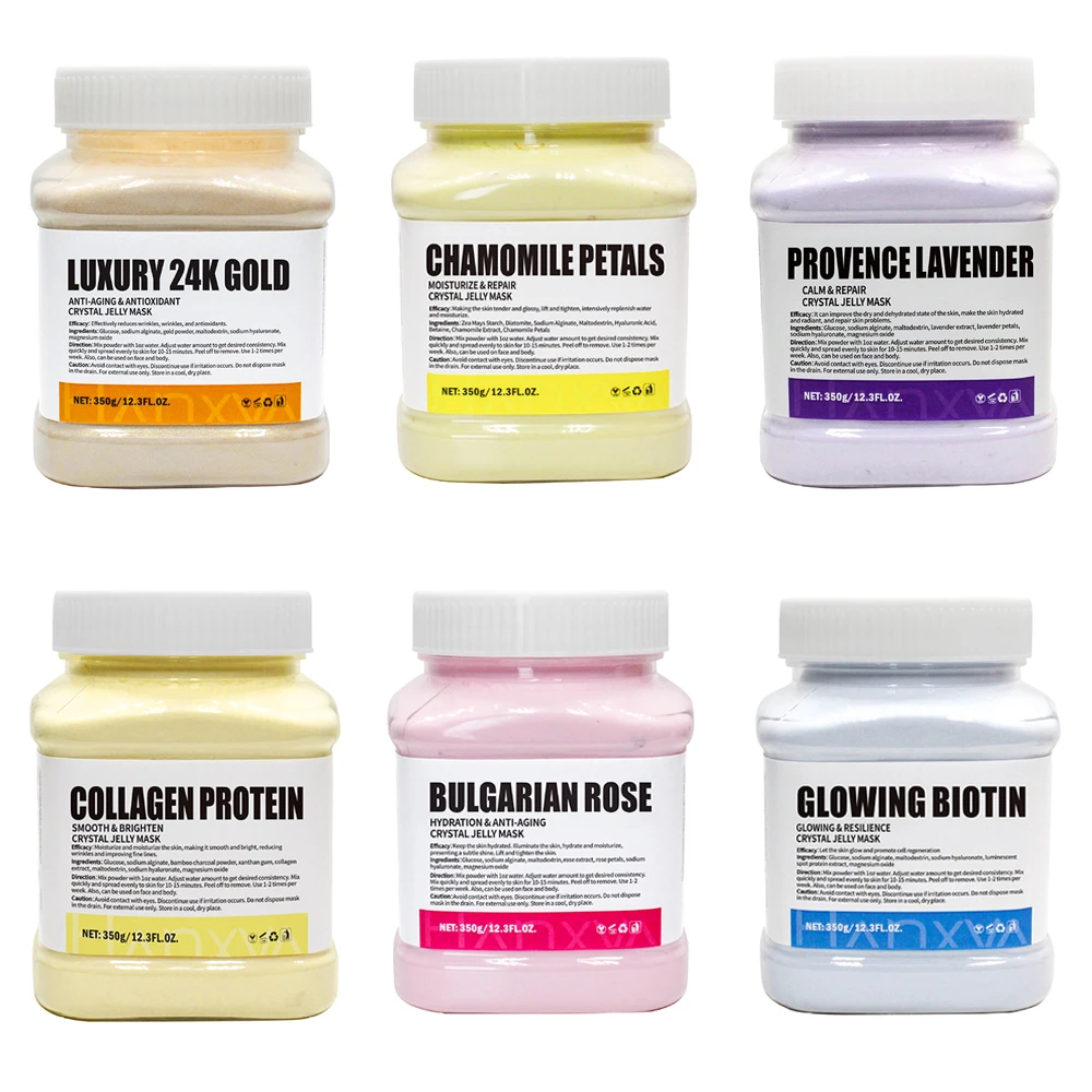 350g Hydrating Brightening 24K Gold Soft Mask Powder Rose Petal Crystal Jelly Mask Powder Antiage Skin Care Dropshipping