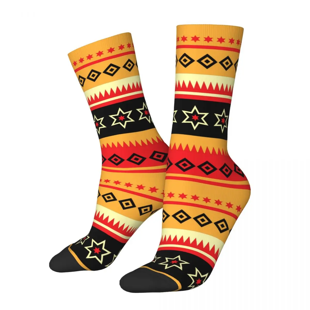 

Indian Africa Stripe Theme Design Crew Socks Product for Men Women Compression Crew Socks