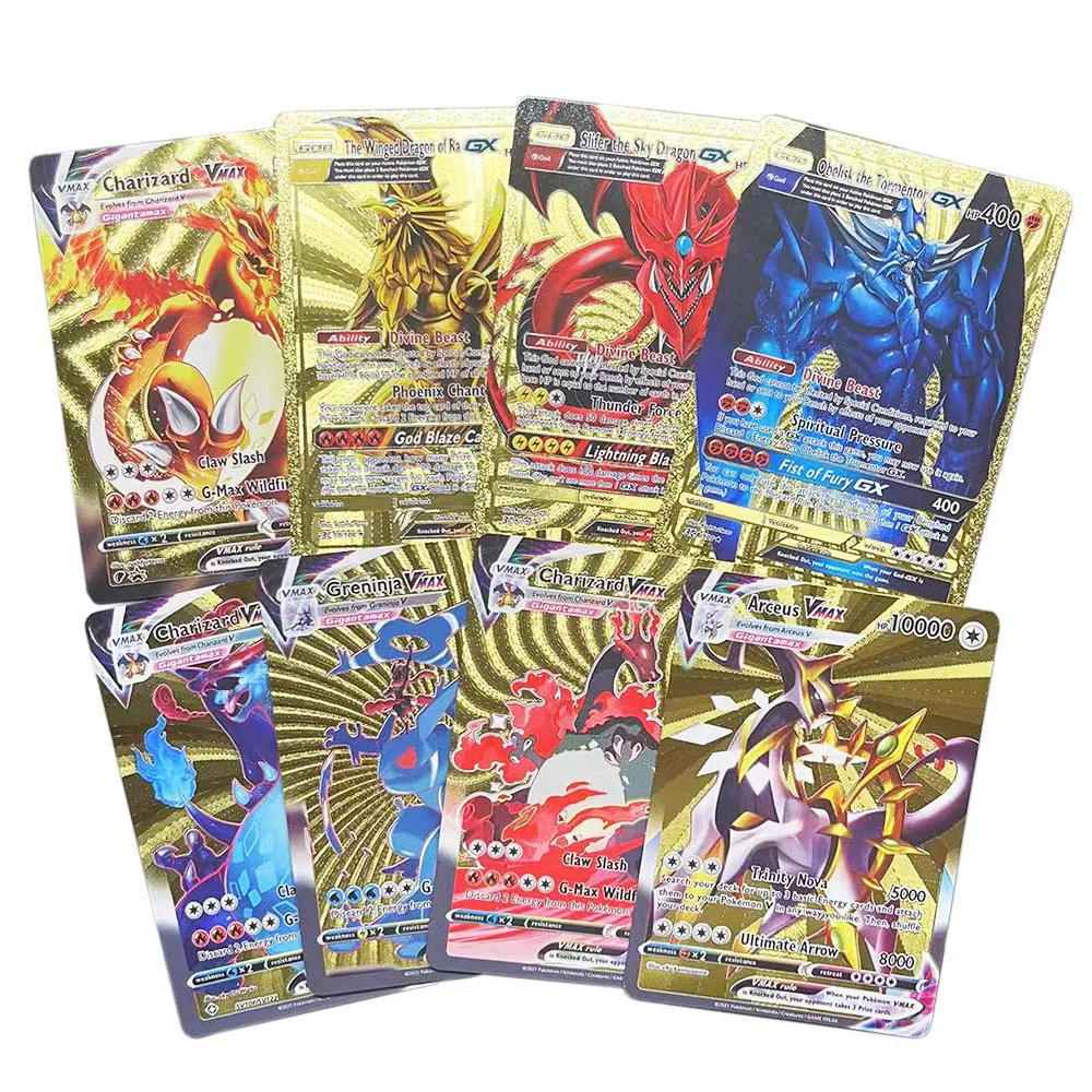 DIY Silvery Pokemon cards 55Pcs/Box English version Pikachu Charizard Vmax  Vstar Shiny Card Birthday gift for children - AliExpress