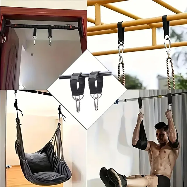 2pcs 12In Multifunctional Anti-Slip Safety Straps Fitness Ring Horizontal Bar Double-Layer Belts Sandbag Swing Connection Belts 6