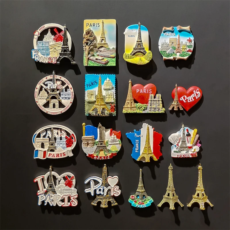 France Eiffel Tower 3D Stereoscopic Crafts Travel Commemoration Decoration Home Refrigerator Magnets