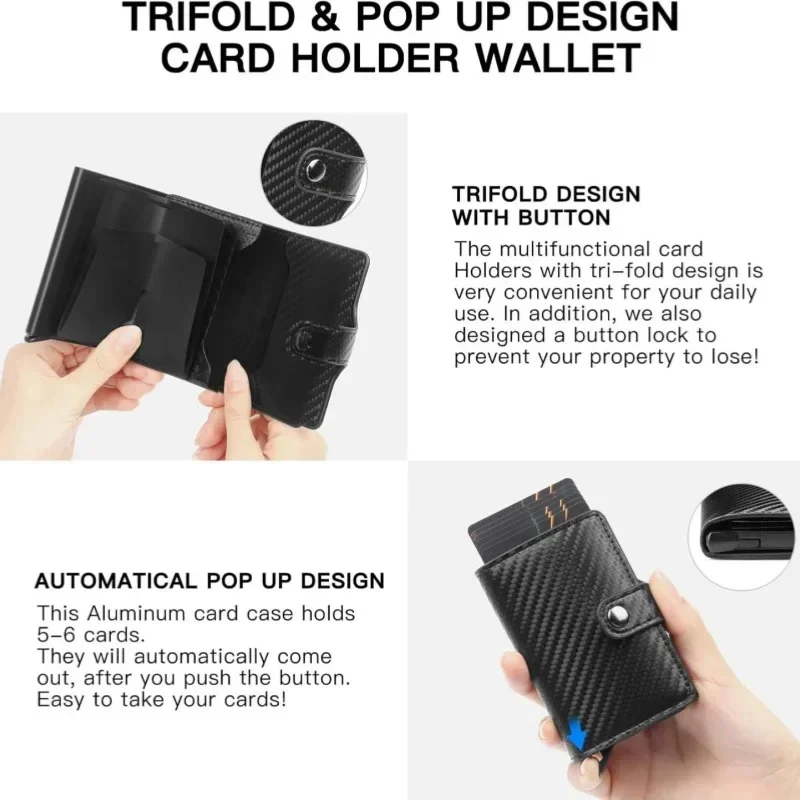 Sleek Carbon Fiber RFID-Blocking Slim Wallet