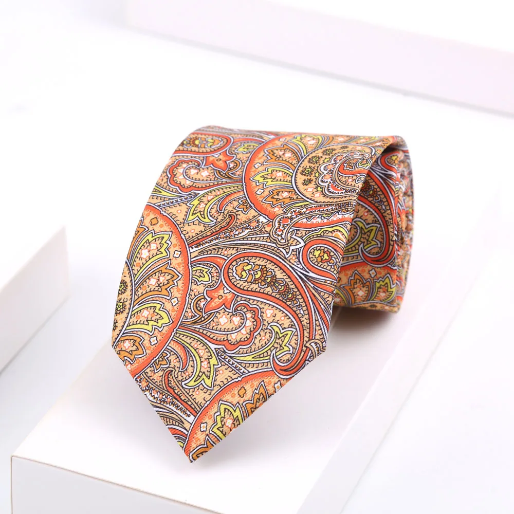 Hochwertige Klassische Herren-Krawatte 8cm Weich Glatt Grün Rot Farbenfrohe Paisley-Blumen-Punkte-Krawatte Täglicher Gebrauch Business-Accessoires – Detail 18