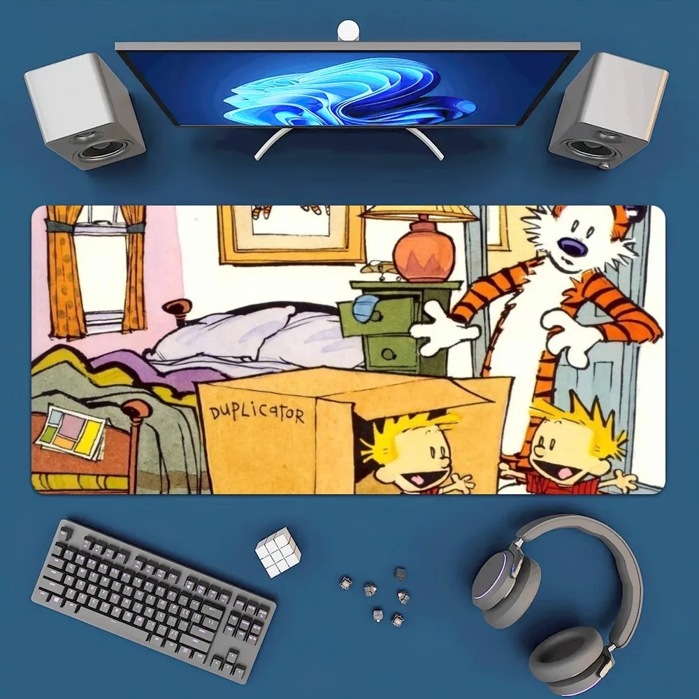 Comic C-Calvin and H-Hobbes Mousepad Office Large Mouse Mat Keyboard Mats Rubber PC Computer Game Big Anti-slip Mice Mat 5