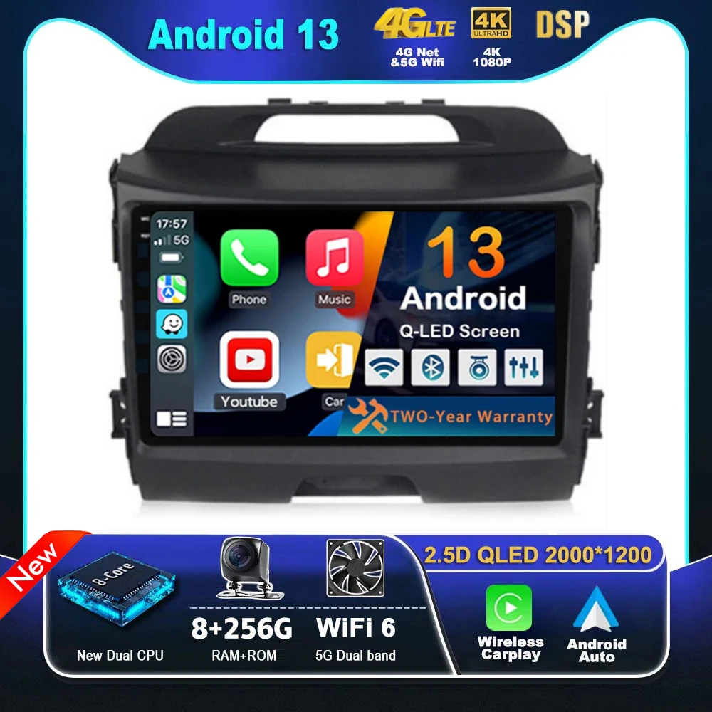 Per Kia Sportage 2010 2011 2012 2013 2014 2015 2016 2Din Car Android Radio Multimedia Player 2 Din Autoradio Video Gps Navi Wifi