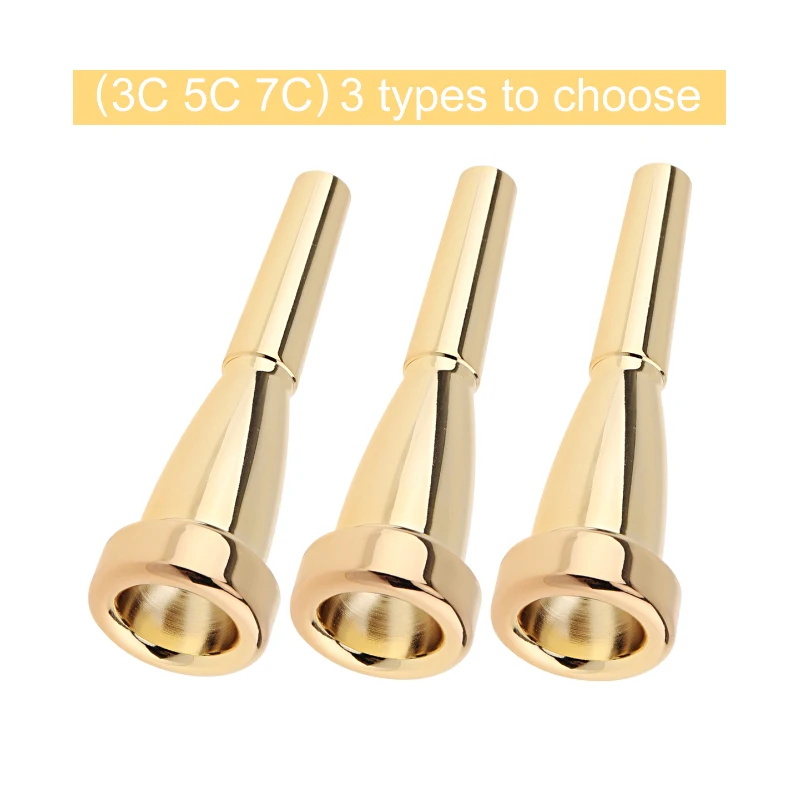 Trumpet Mouthpiece Gold Plated Metal Bullet Shape for Bach Conn and King Trumpet trumpet mouthpiece
