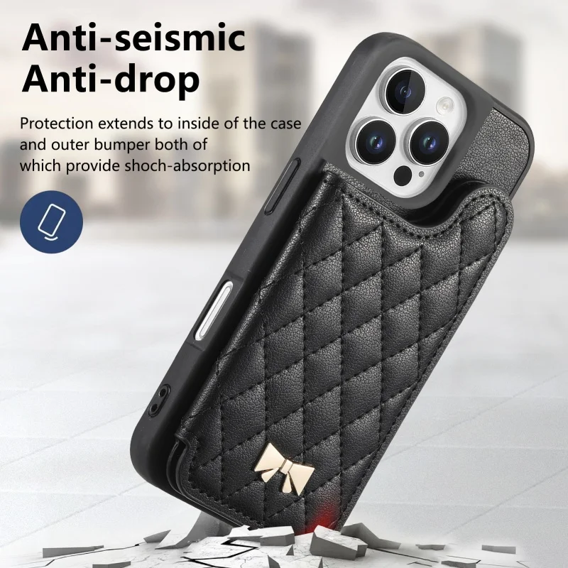Compact Fragrance Leather Wallet Phone Case with Mirror and Card Holder