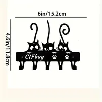 1pc Cat Wall Art Metal Decor - Stylish Home Wall Mount with Unique Keychain & Hook, Ideal Cat Lover Gift & Decorative Accessory 2