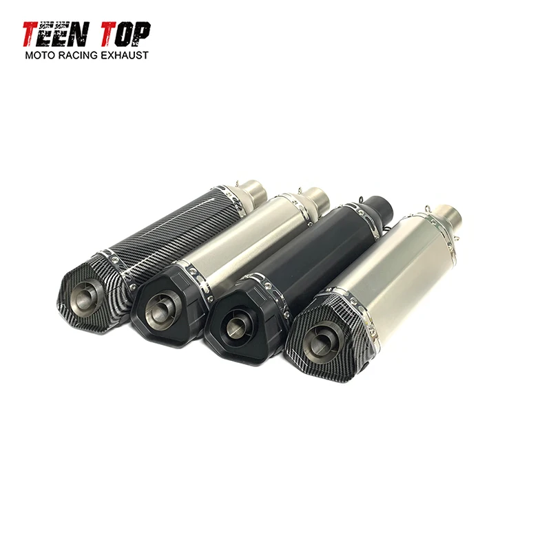 51mm Escape Moto Tube Motorcycle Exhaust Muffler with Db Killer AK 370mm Moto Bike Muffler Stainless Steel Motorcycle Muffler
