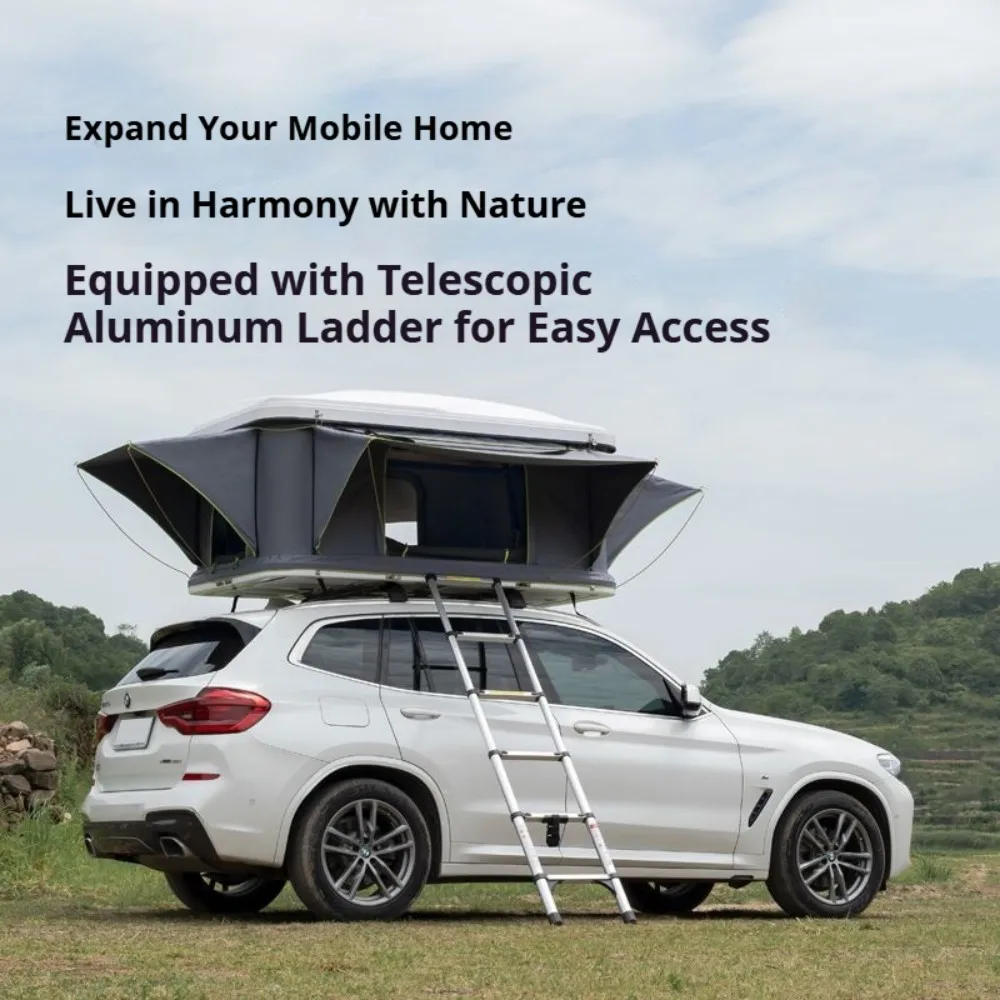 Durable Automatic Foldable Hard Top Roof Tent – Sedan, SUV, Pickup & Off-Road Camping 3