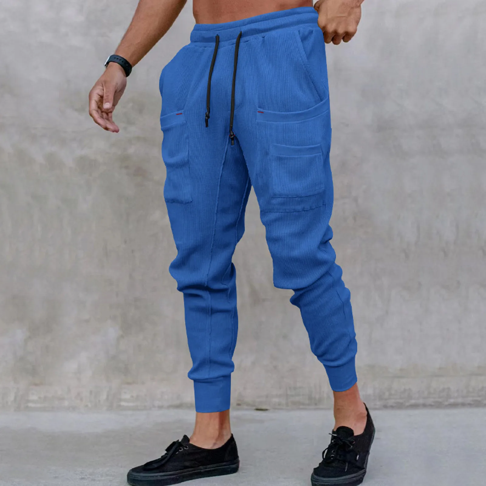 Casual Sports Sweatpants Men'S Loose Leggings Trousers Fashionable Casual Versatile Solid Color Leggings Pantalones Hombre