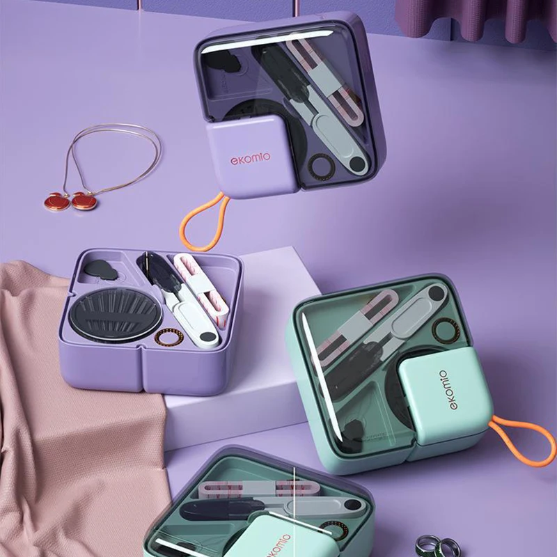 Sewing Box Set Portable and Multifunctional Hand Sewing Storage Box Mini Travel Household Set Kit