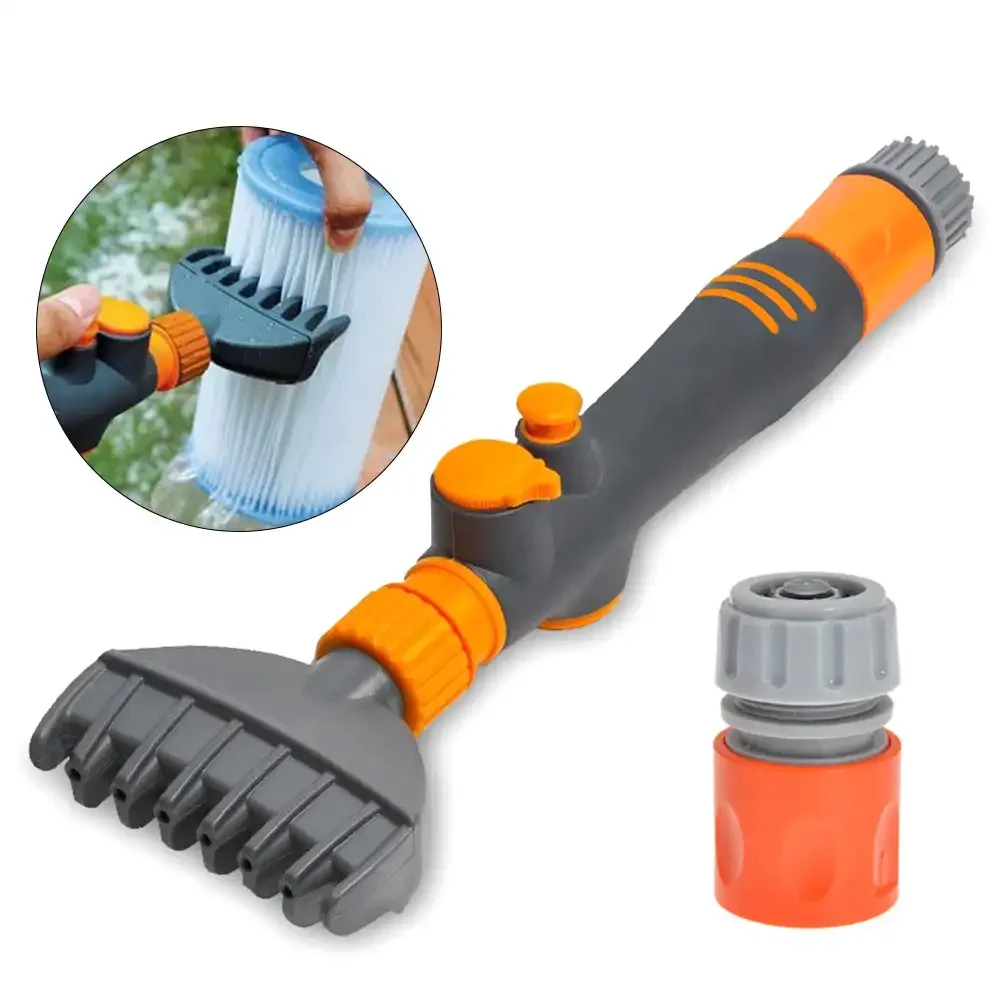 1Pc PVC Handheld Swimming Pool Filter Cleaning Brush Swimming Pool Filter Cartridge Cleaner Filter Jet Cleaner Hot Tub Spa