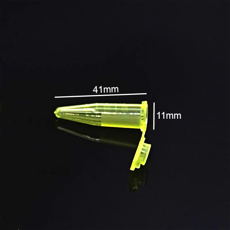 Microtubes Centrifuge Tube 1.5ml Laboratory Centrifugal PCR Tube Bottom Tip Yellow Color Scale Locked Cover Pack of 500/PK