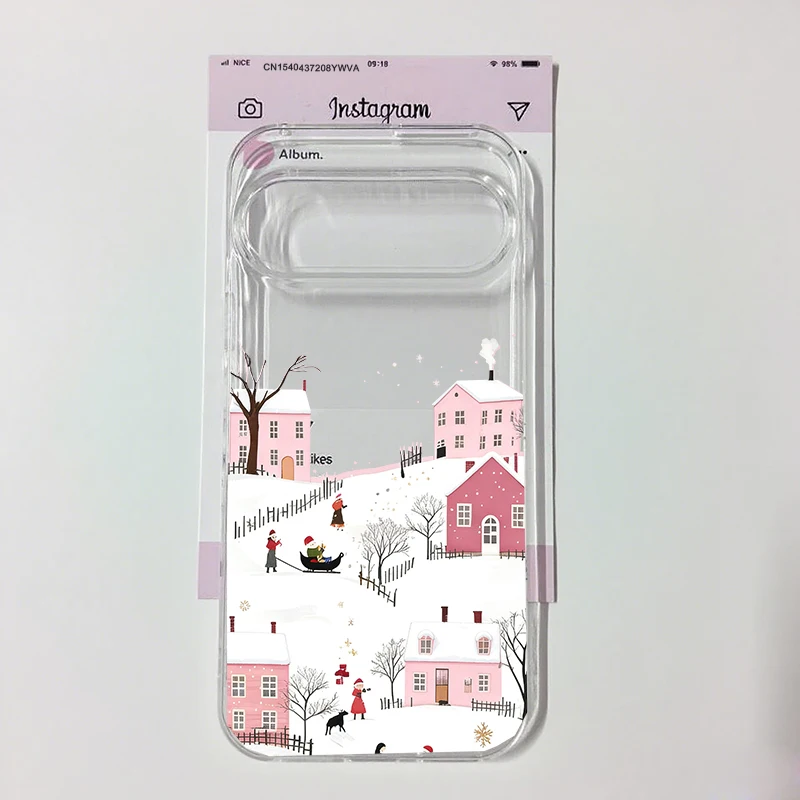 Winter Snow Street Scenery Phone Case - Clear Soft TPU Cover