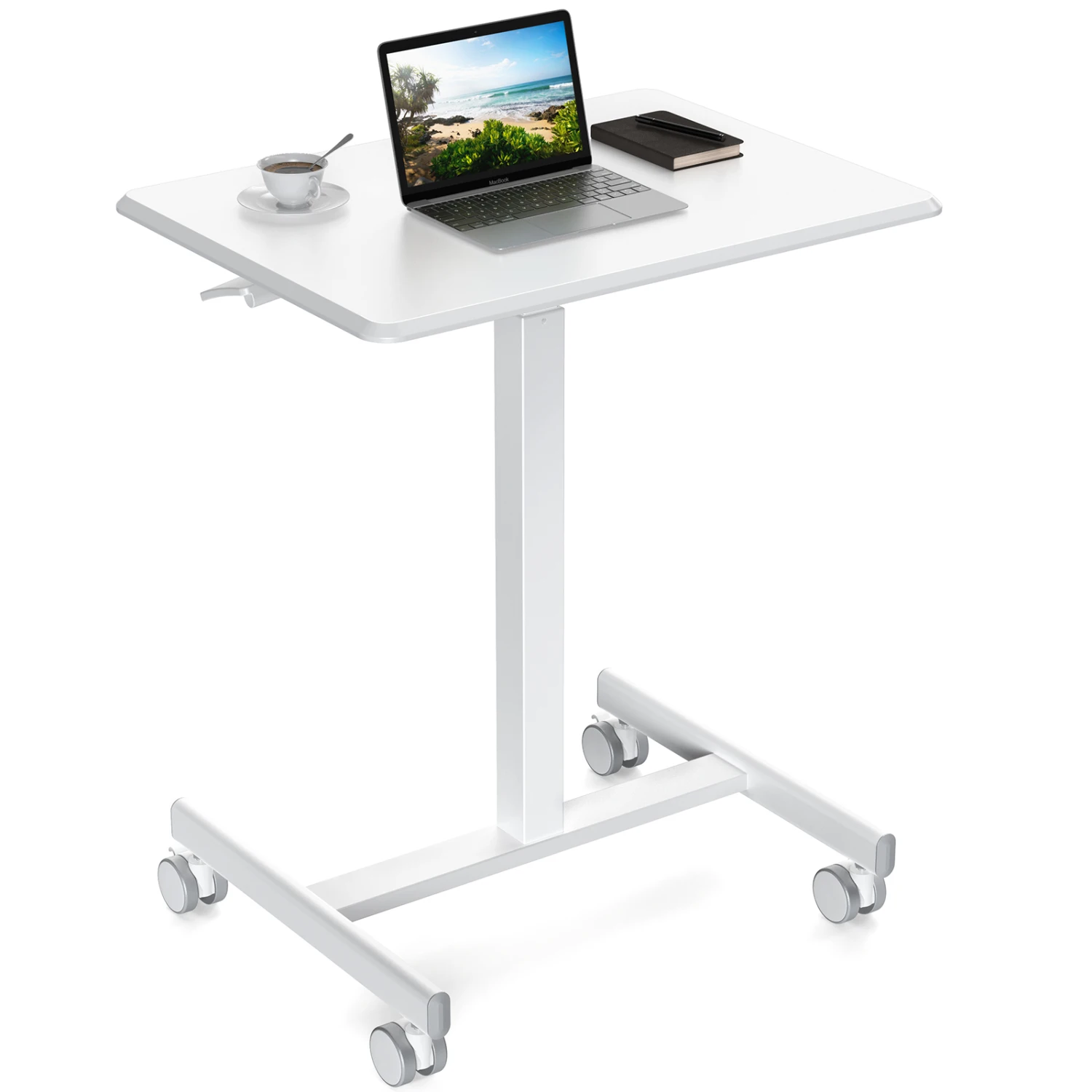 

Compact, Portable, and Sweetcrispy Small Mobile Rolling Standing Laptop Computer Cart Desk for Home Office or Study Room