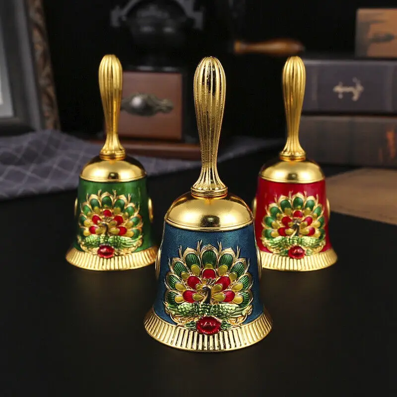 

Hand Call Bell Retro Metal Dinner Hand Cranked Bell Altar Wicca Divination Pagan Wedding School Decor Christmas Tree Ornaments